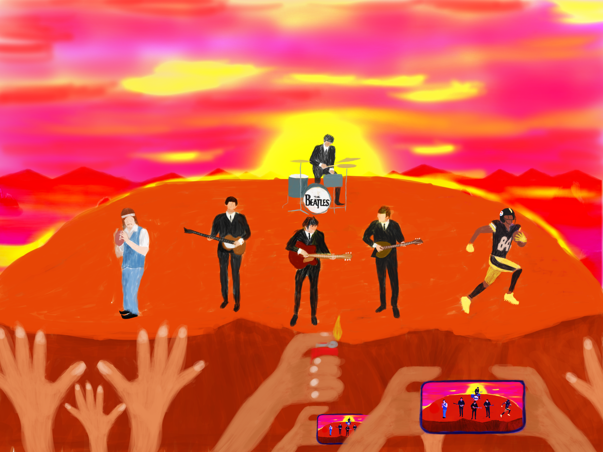 Jesus (Portrayed by Uncle Rico), The Beatles, and AB Performing Live at the Red Rock